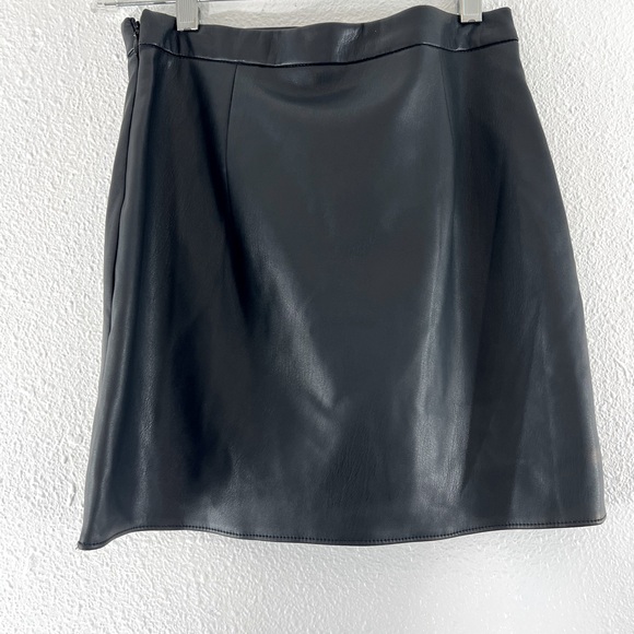 Decree black pleather mini wrap skirt 1 - Picture 5 of 8
